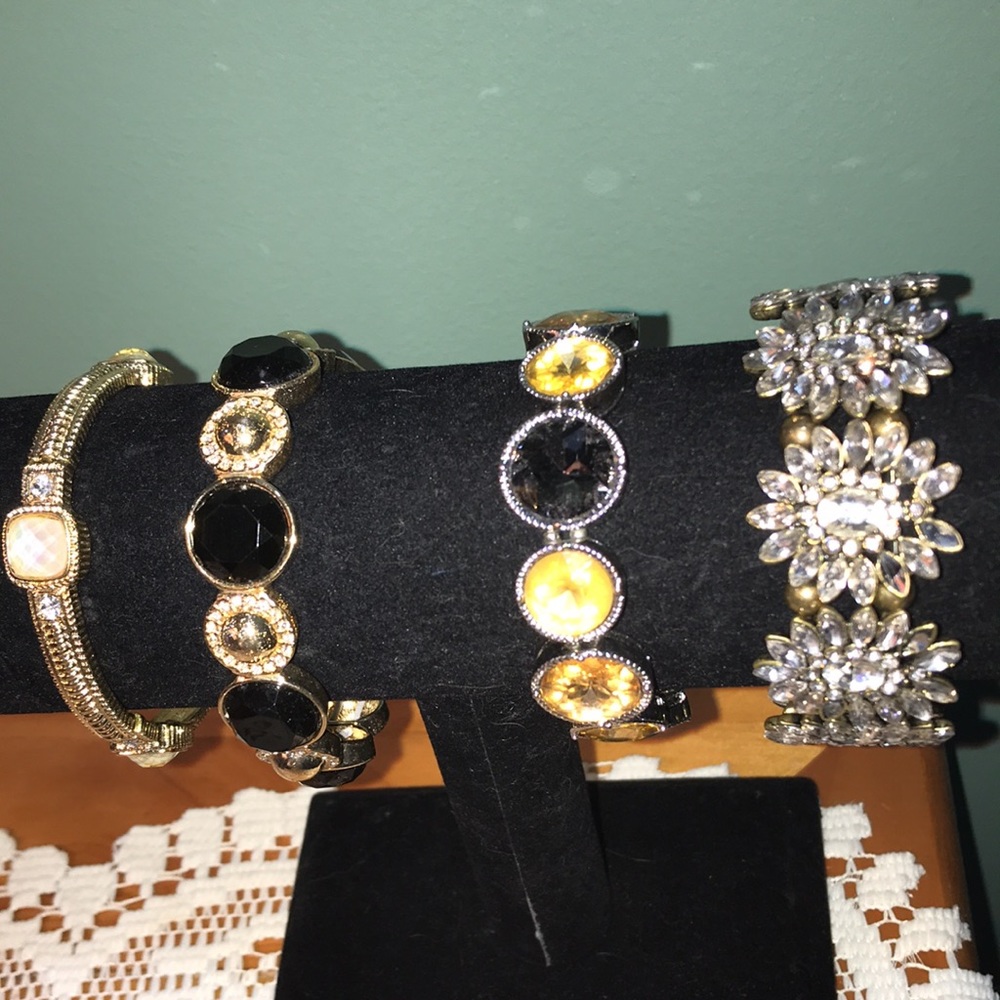 Beautiful set of 4 Crystal Stretch Bracelets.
